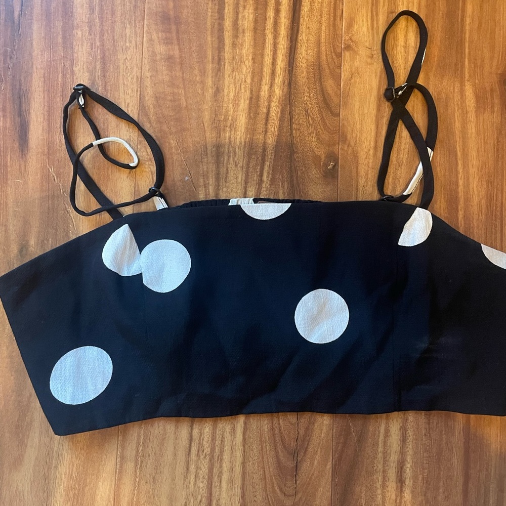 Free People polka dot crop top.